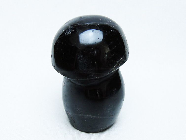 モリオン 純天然 黒水晶 きのこ 置物[T653-4299] 1枚目