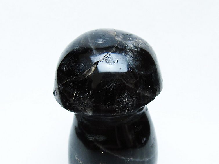 モリオン 純天然 黒水晶 きのこ 置物 [t653-4308] 2枚目