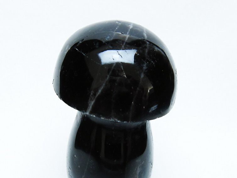 モリオン 純天然 黒水晶 きのこ 置物[T653-4310] 2枚目
