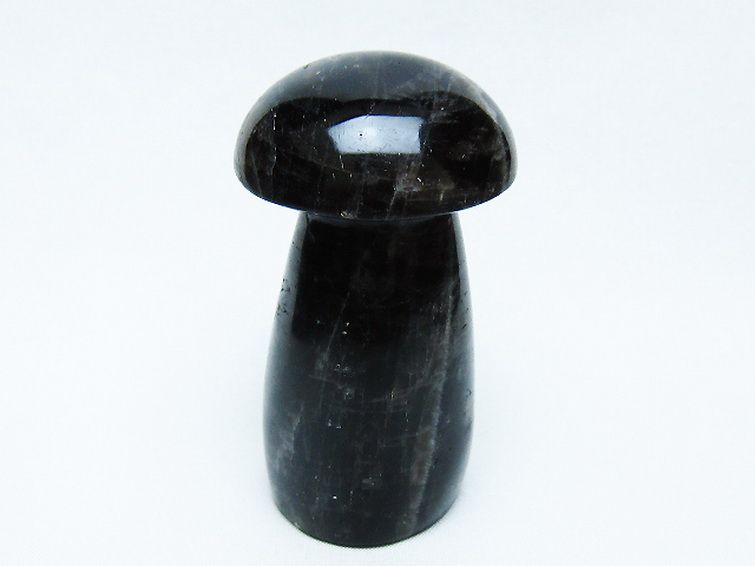 モリオン 純天然 黒水晶 きのこ 置物[T653-4313] 1枚目