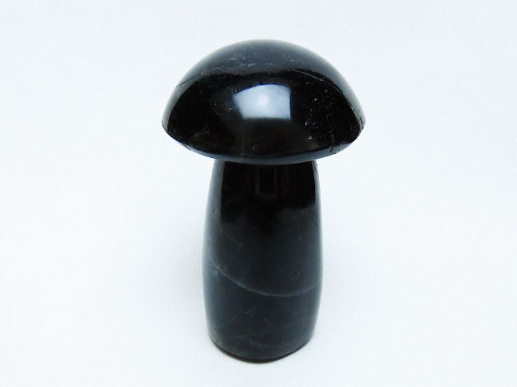 モリオン 純天然 黒水晶 きのこ 置物[T653-4314] 1枚目