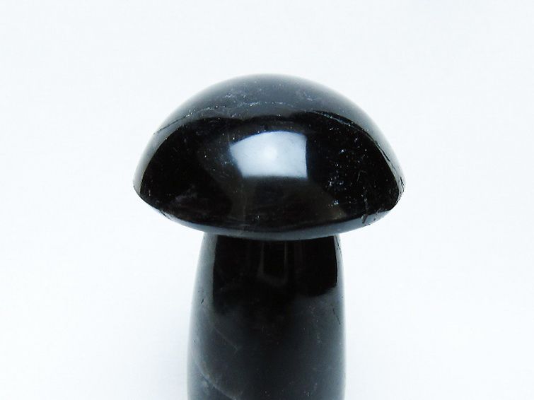 モリオン 純天然 黒水晶 きのこ 置物[T653-4314] 2枚目