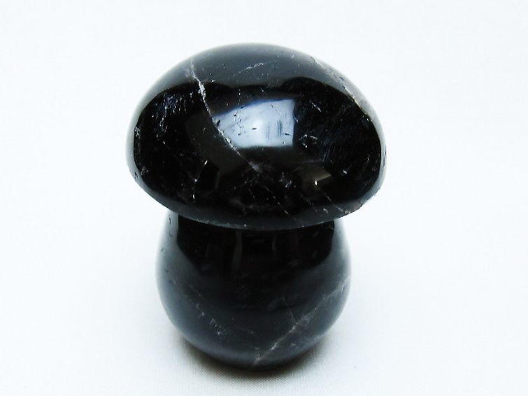 モリオン 純天然 黒水晶 きのこ 置物[T653-4327] 1枚目
