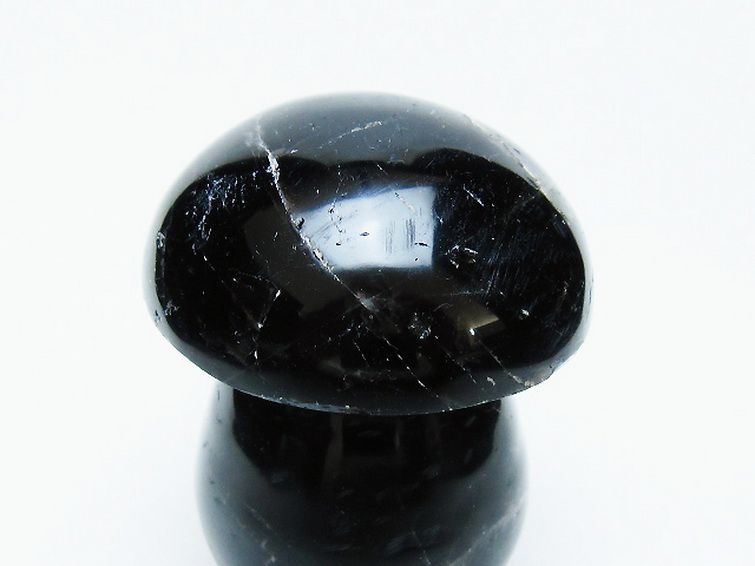 モリオン 純天然 黒水晶 きのこ 置物[T653-4327] 2枚目