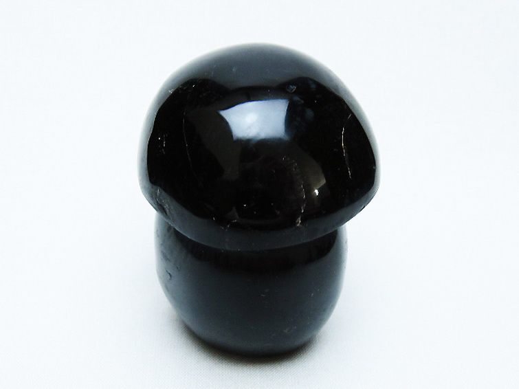 モリオン 純天然 黒水晶 きのこ 置物[T653-4331] 1枚目