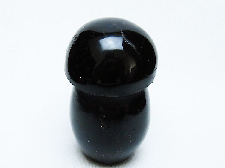 モリオン 純天然 黒水晶 きのこ 置物 [t653-4332] 1枚目
