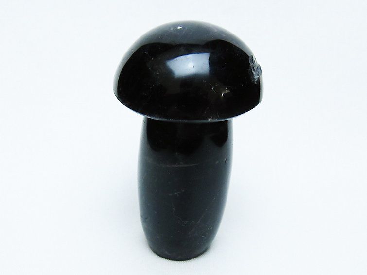 モリオン 純天然 黒水晶 きのこ 置物[T653-4335] 1枚目