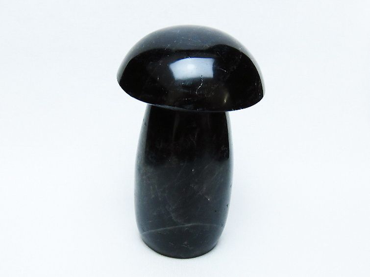 モリオン 純天然 黒水晶 きのこ 置物[T653-4343] 1枚目