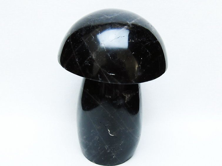 モリオン 純天然 黒水晶 きのこ 置物[T653-4345] 3枚目