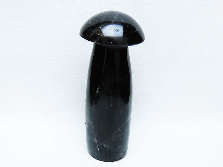 モリオン 純天然 黒水晶 きのこ 置物[T653-4346] 1枚目