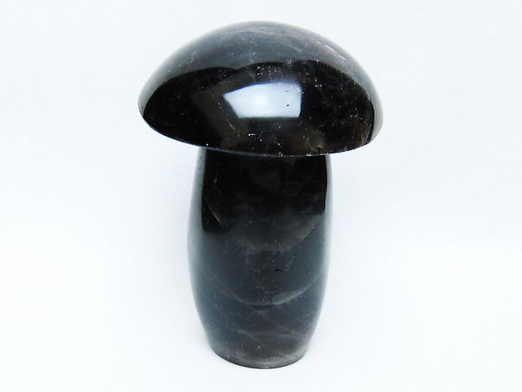 モリオン 純天然 黒水晶 きのこ 置物[T653-4349] 1枚目