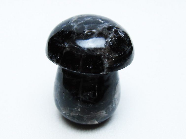 モリオン 純天然 黒水晶 きのこ 置物 [t653-4424] 1枚目