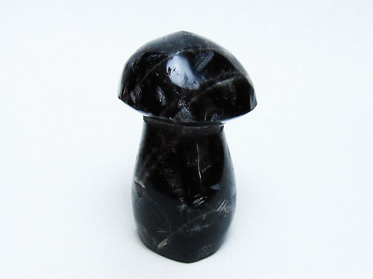 モリオン 純天然 黒水晶 きのこ 置物 [t653-4431] 1枚目