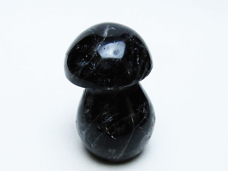 モリオン 純天然 黒水晶 きのこ 置物 [t653-4446] 1枚目