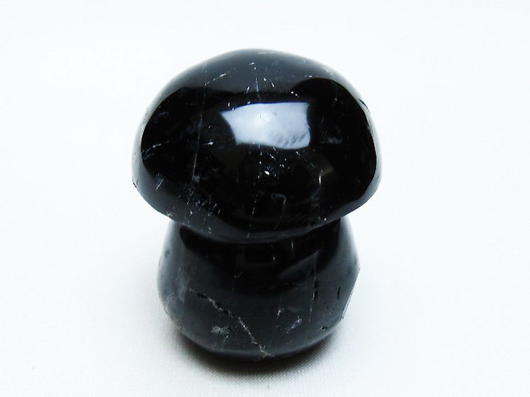 モリオン 純天然 黒水晶 きのこ 置物 [t653-4475] 1枚目