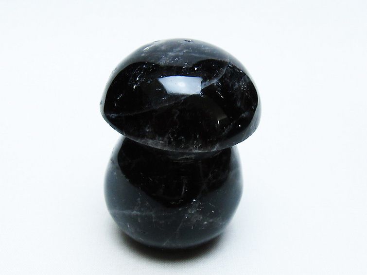 モリオン 純天然 黒水晶 きのこ 置物 [t653-4477] 1枚目