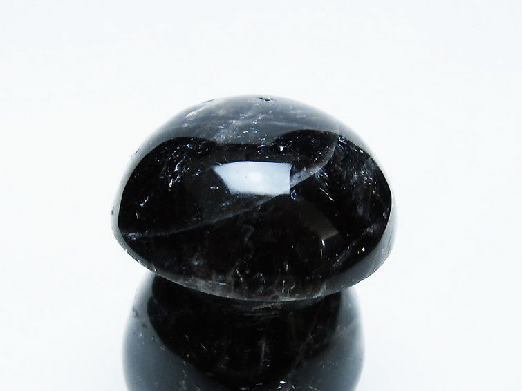 モリオン 純天然 黒水晶 きのこ 置物 [t653-4477] 2枚目