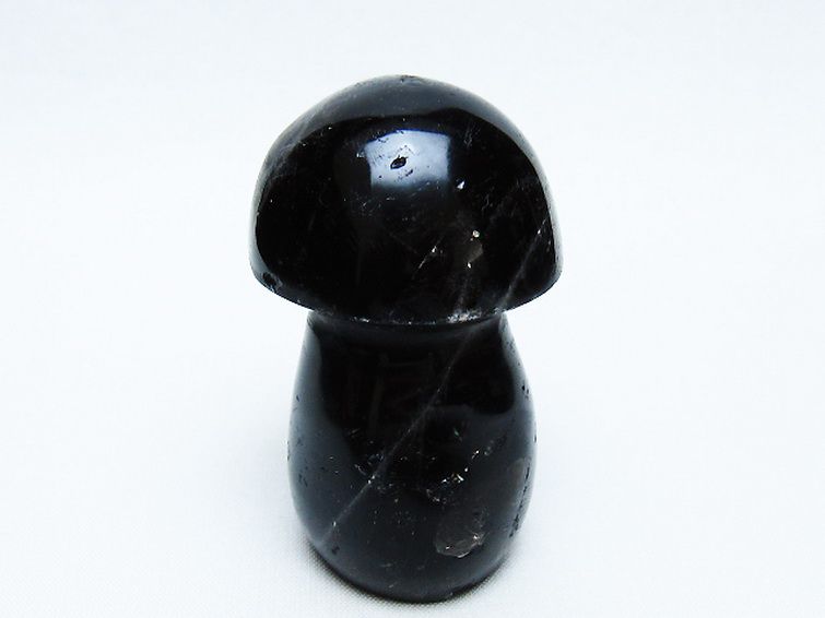 モリオン 純天然 黒水晶 きのこ 置物 [t653-4482] 1枚目