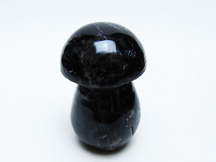 モリオン 純天然 黒水晶 きのこ 置物 [t653-4485] 1枚目