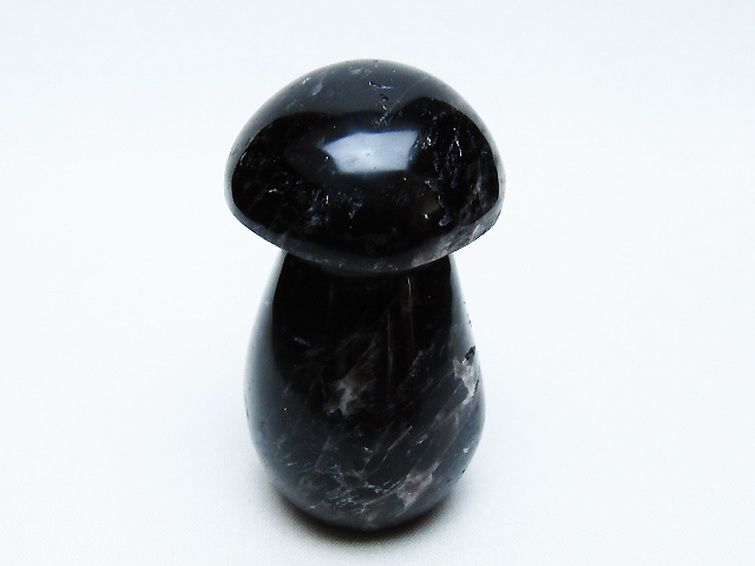 モリオン 純天然 黒水晶 きのこ 置物 [t653-4489] 1枚目