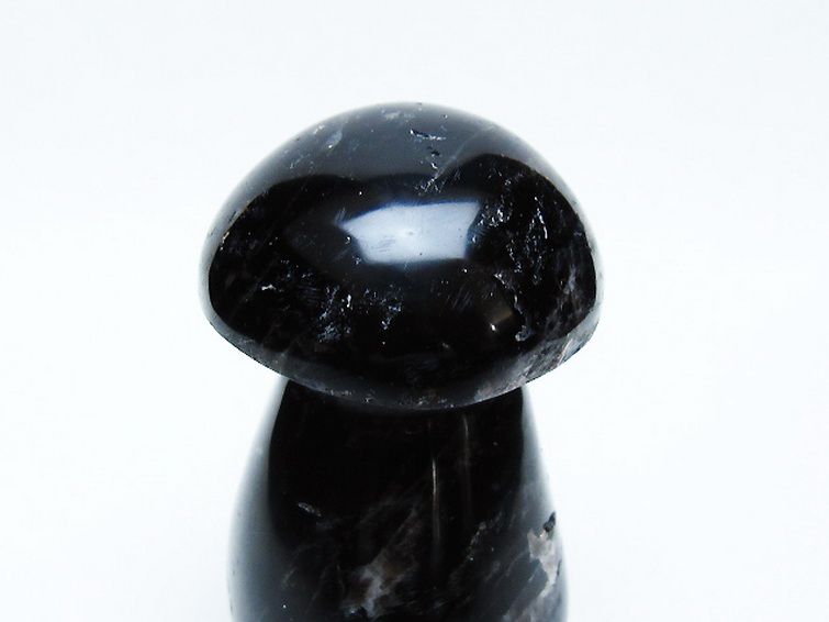 モリオン 純天然 黒水晶 きのこ 置物 [t653-4489] 2枚目