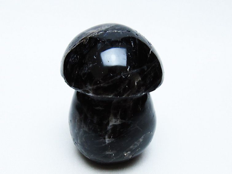 モリオン 純天然 黒水晶 きのこ 置物 [t653-4492] 1枚目