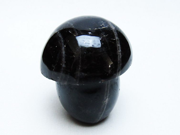 モリオン 純天然 黒水晶 きのこ 置物 [t653-4508] 1枚目