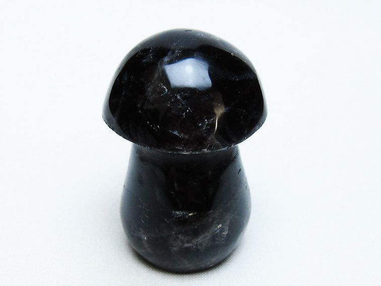 モリオン 純天然 黒水晶 きのこ 置物 [t653-4520] 1枚目
