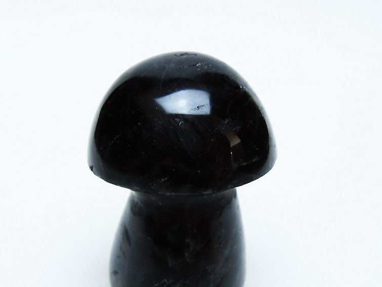 モリオン 純天然 黒水晶 きのこ 置物 [t653-4524] 2枚目