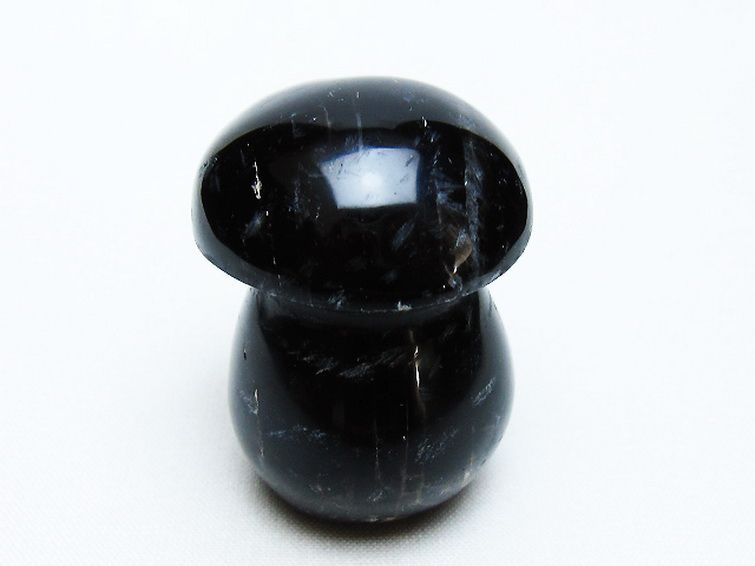 モリオン 純天然 黒水晶 きのこ 置物 [t653-4525] 1枚目