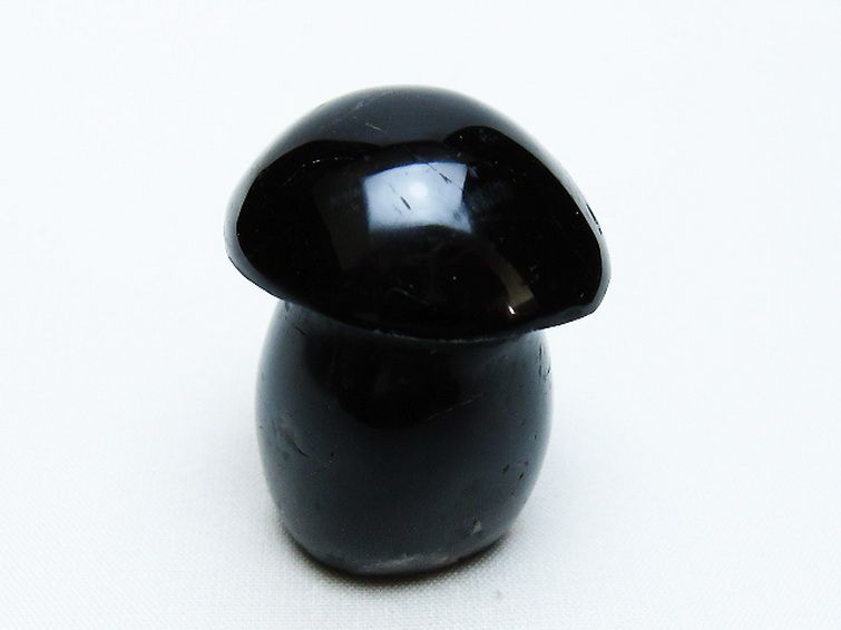 モリオン 純天然 黒水晶 きのこ 置物 [t653-4529] 1枚目