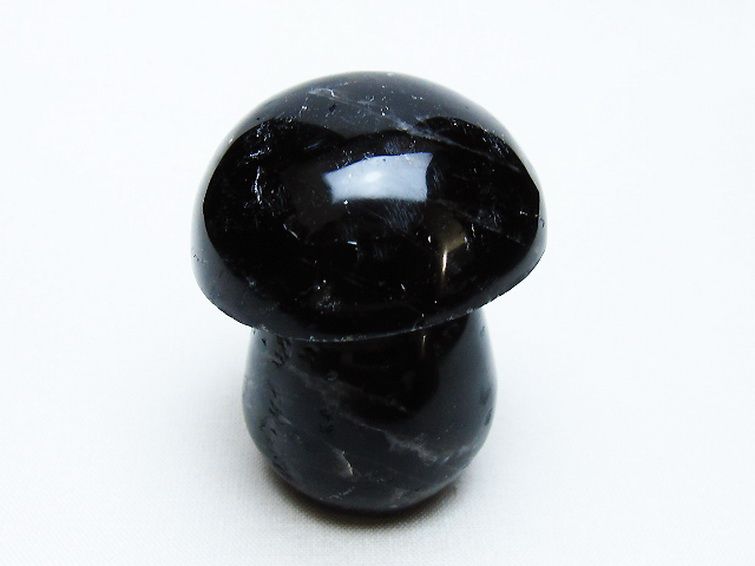 モリオン 純天然 黒水晶 きのこ 置物 [t653-4539] 1枚目