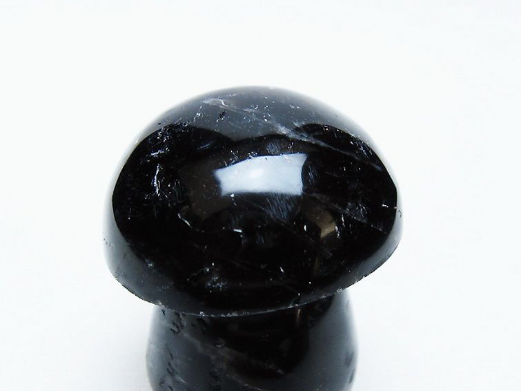 モリオン 純天然 黒水晶 きのこ 置物 [t653-4539] 2枚目