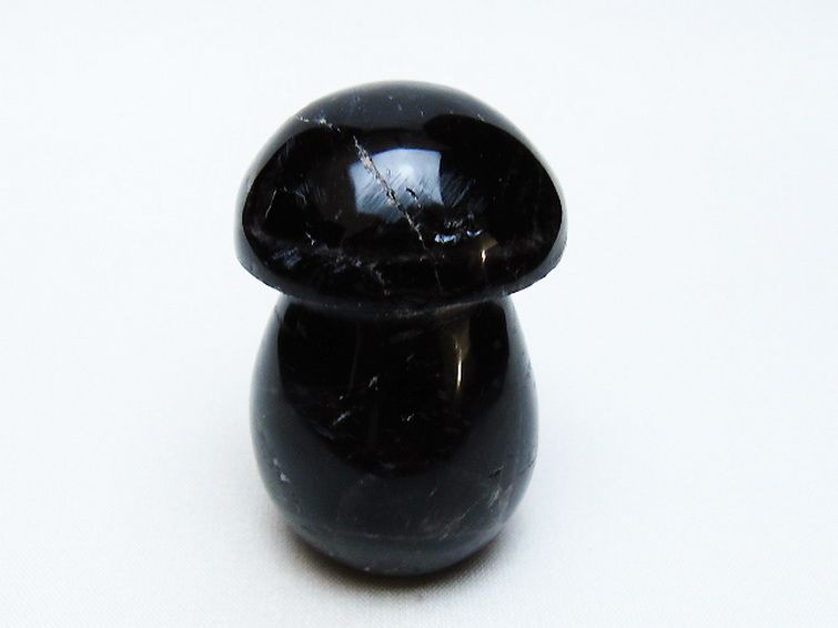 モリオン 純天然 黒水晶 きのこ 置物 [t653-4547] 1枚目