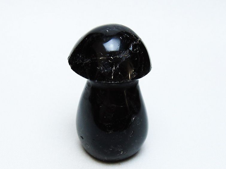 モリオン 純天然 黒水晶 きのこ 置物 [t653-4550] 1枚目