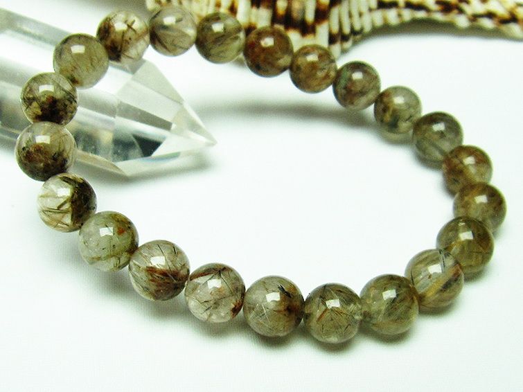 タイチンフラワー水晶 ブレスレット 8mm [T660-1809] 1枚目