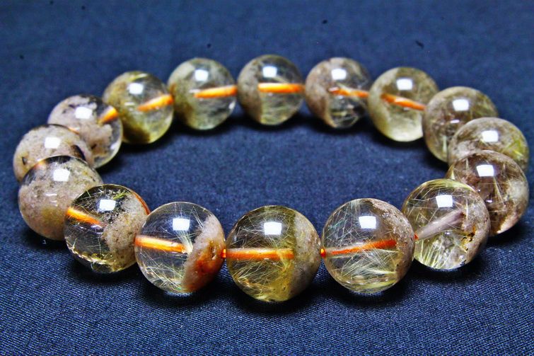 タイチンフラワー水晶ガーデン水晶 ブレスレット 13mm [T660-1887] 1枚目