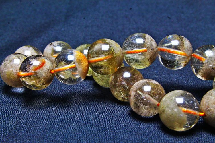 タイチンフラワー水晶ガーデン水晶 ブレスレット 13mm [T660-1887] 2枚目