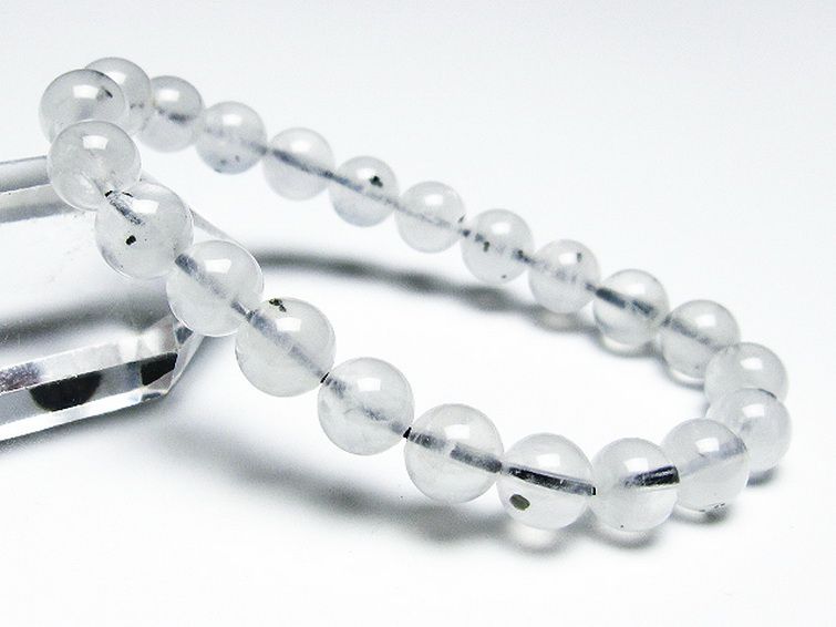 パイライト入り 水晶 ブレスレット 9mm [T669-508] 1枚目