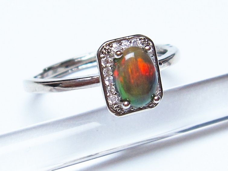 ブラックオパール 指輪 (15号) [t674-3171] 3枚目