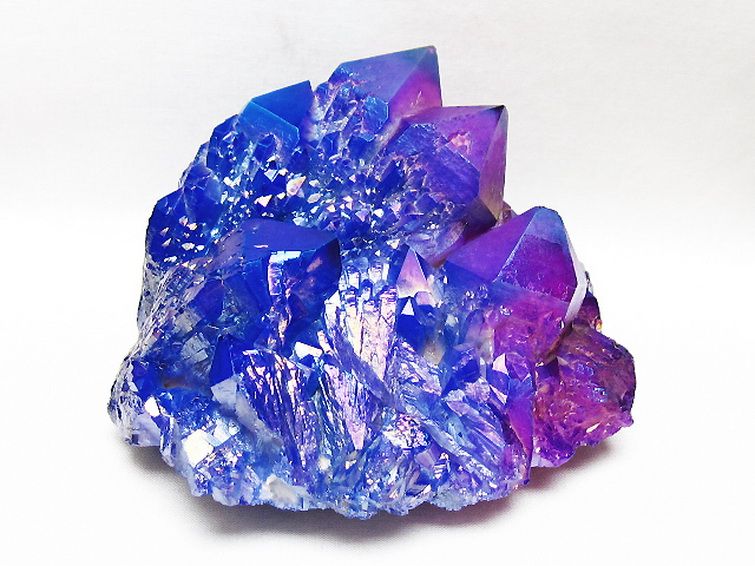1.1Kg オーラ水晶 オーラクリスタル クラスター (レインボーブルー) [t693-5402] 1枚目