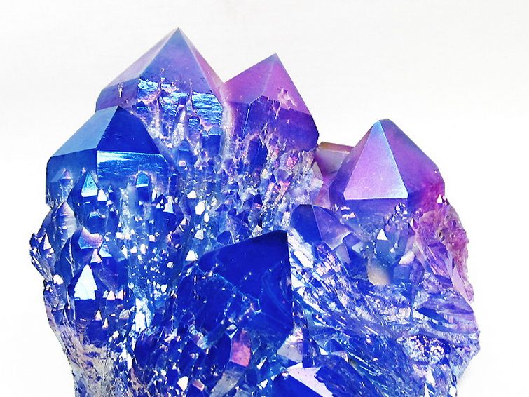1.1Kg オーラ水晶 オーラクリスタル クラスター (レインボーブルー) [t693-5402] 2枚目
