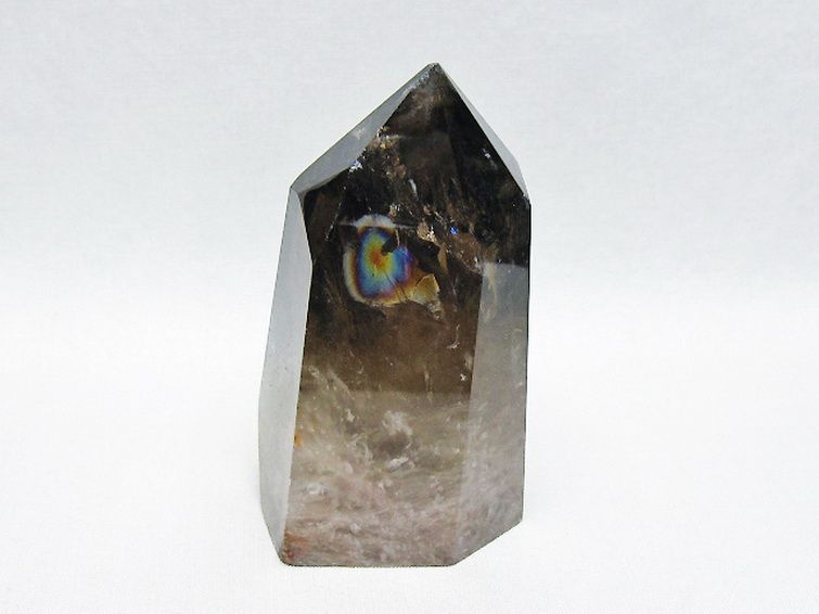 虹入り ライトニング水晶ガーデン水晶 六角柱[T705-7672] 1枚目