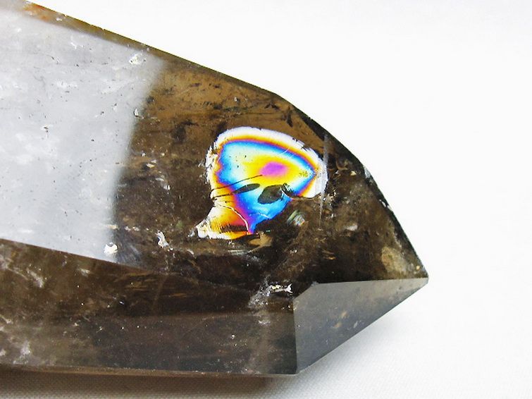 虹入り ライトニング水晶ガーデン水晶 六角柱[T705-7672] 3枚目