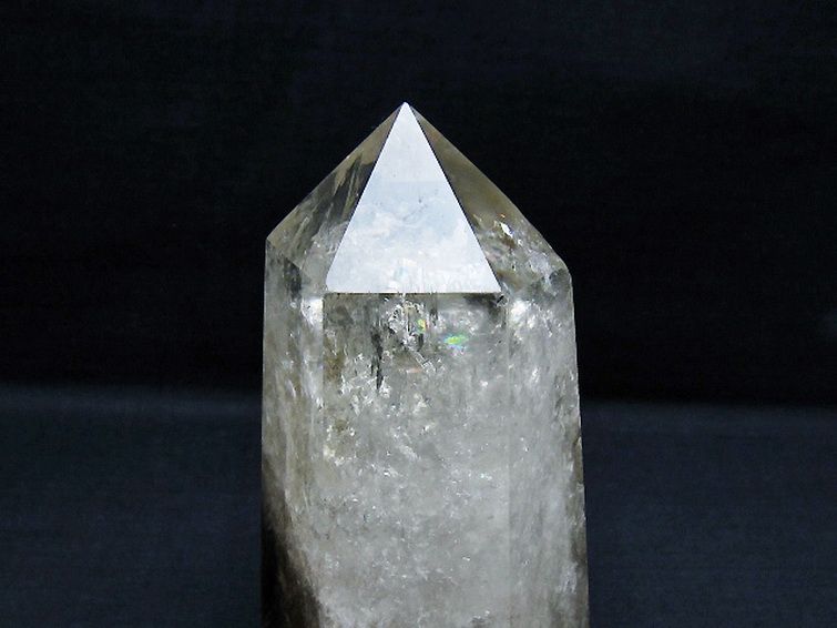 虹入り ライトニング水晶ガーデン水晶 六角柱[T705-7684] 2枚目