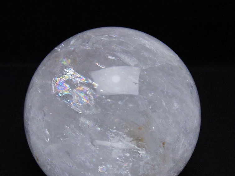 1.4Kg 虹入り ヒマラヤ水晶 丸玉 105mm [T718-3448] 2枚目