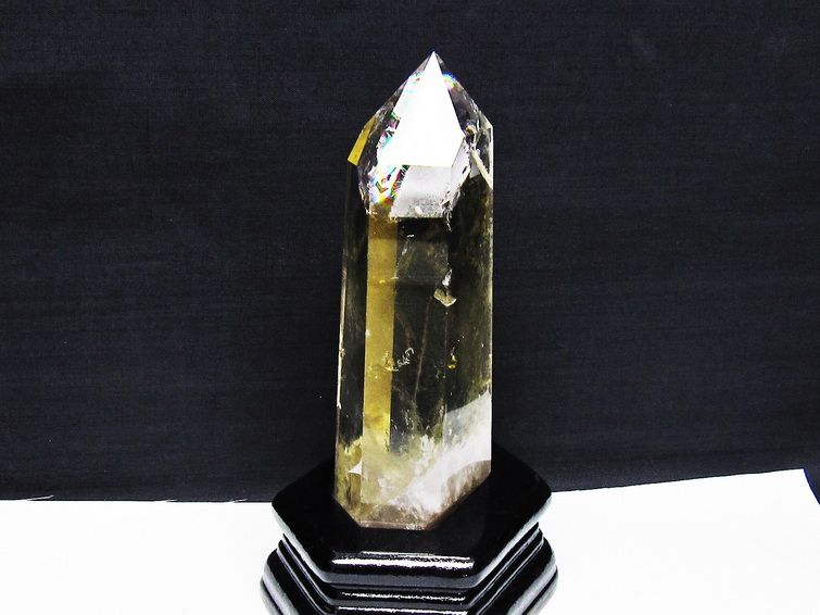 虹入り シトリン水晶 六角柱[T719-5031] 1枚目