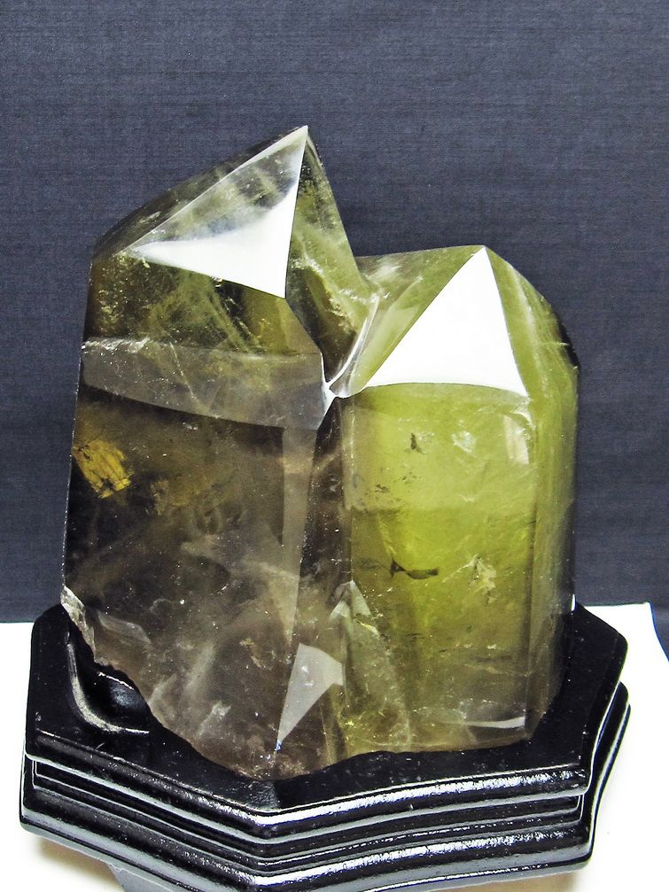 5.6Kg シトリン水晶ダブルポイント[T719-5059] 1枚目