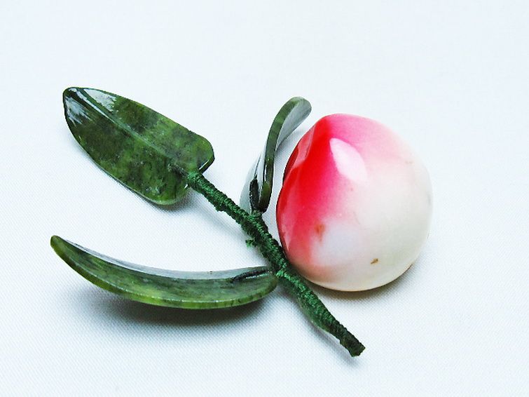 アゲートモモ鉢植え 置物[T726-1552] 2枚目