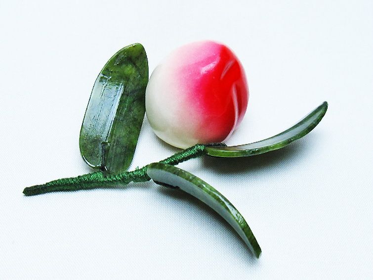 アゲートモモ鉢植え 置物[T726-1552] 3枚目